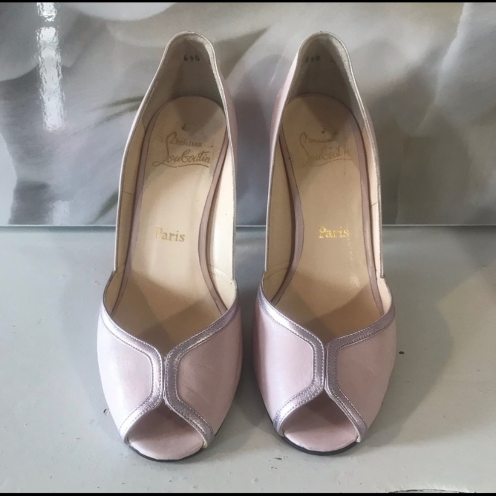 Christian Louboutin Blush Pink Peep Toe Pumps
